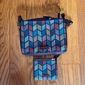 Fossil Mosaic crossbody with matching wallet